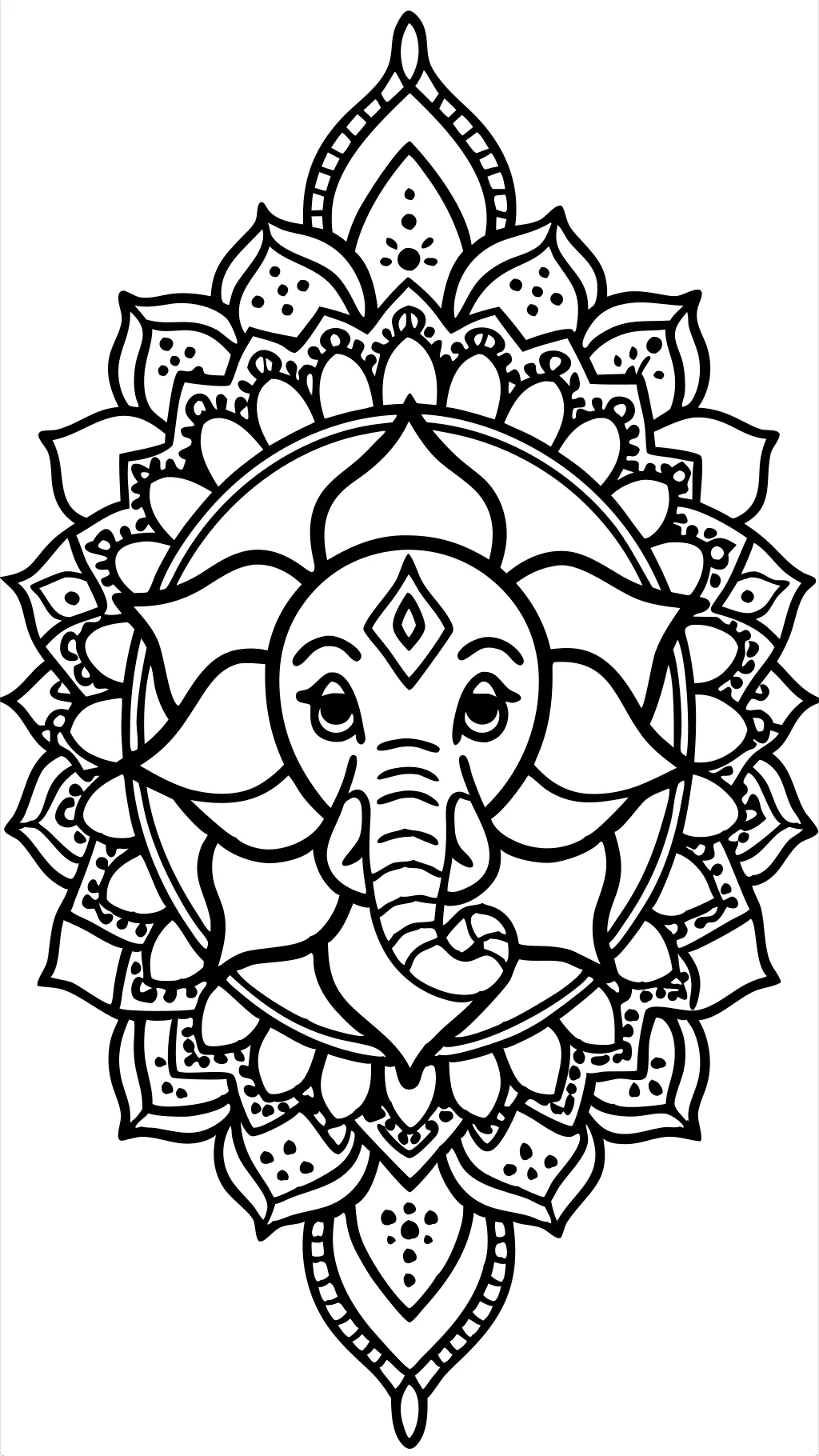 coloriages d’éléphant de mandala